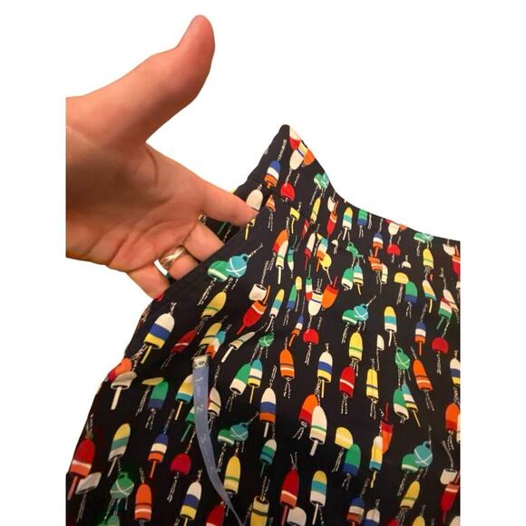 Talbots Navy Nautical Colorful Buoy print size 10 Cruise Vacation Beach - Picture 5 of 11